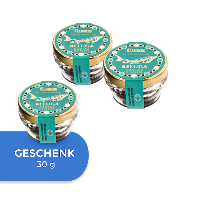 Belugakaviaar, 2 + 1 × 30 g
