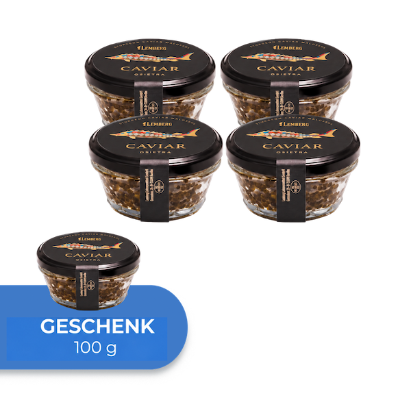 OSIETRA-steurkaviaar, 4 + 1, 100 g