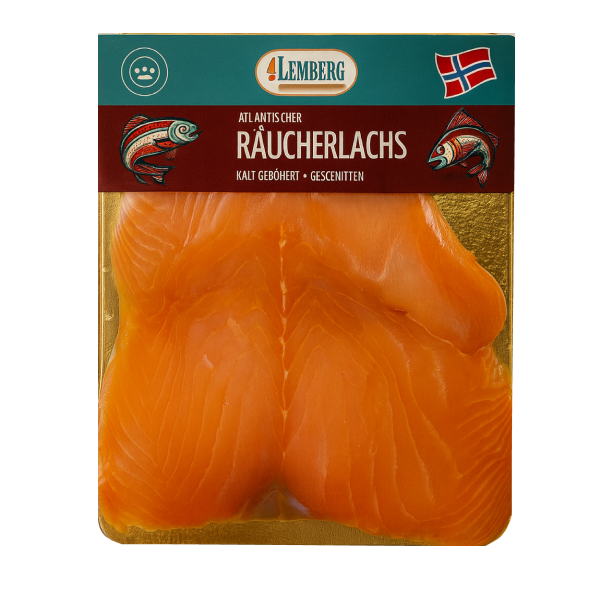 Noorse zalm, koudgerookt, in plakjes, 100 g